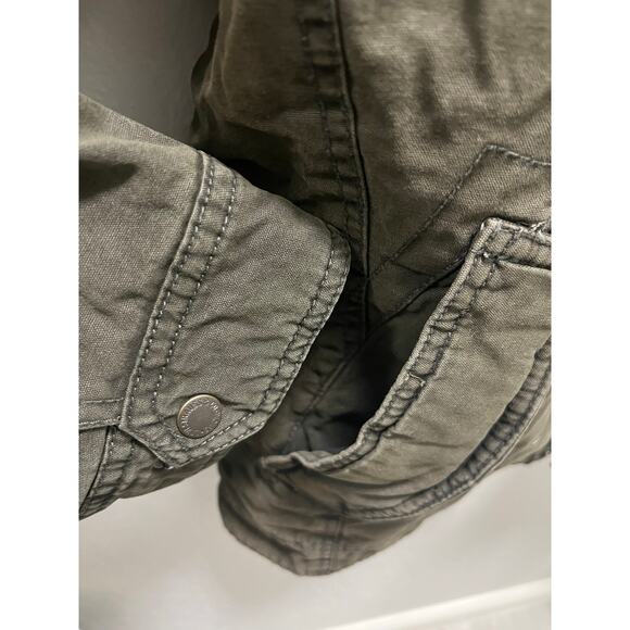 LEVI’S Sherpa MEDIUM Trucker Brown Military Jacket Removable Hood - Picture 4 of 13